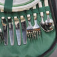 Picnic Time Green Backpack The Original Insulated Wine holder Setting 4 person
