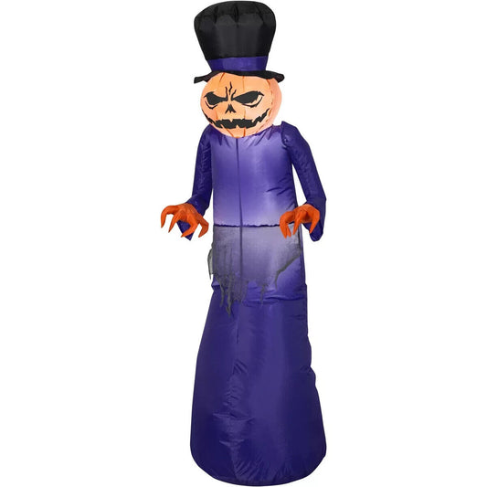 Gemmy Airblown Pumpkin Reaper Inflatable Top Hat 5' Halloween Ghoul Purple
