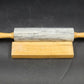Gray Swirl Marble Rolling Pin 10" Long with Wood Handles 18" and Wood Cradle