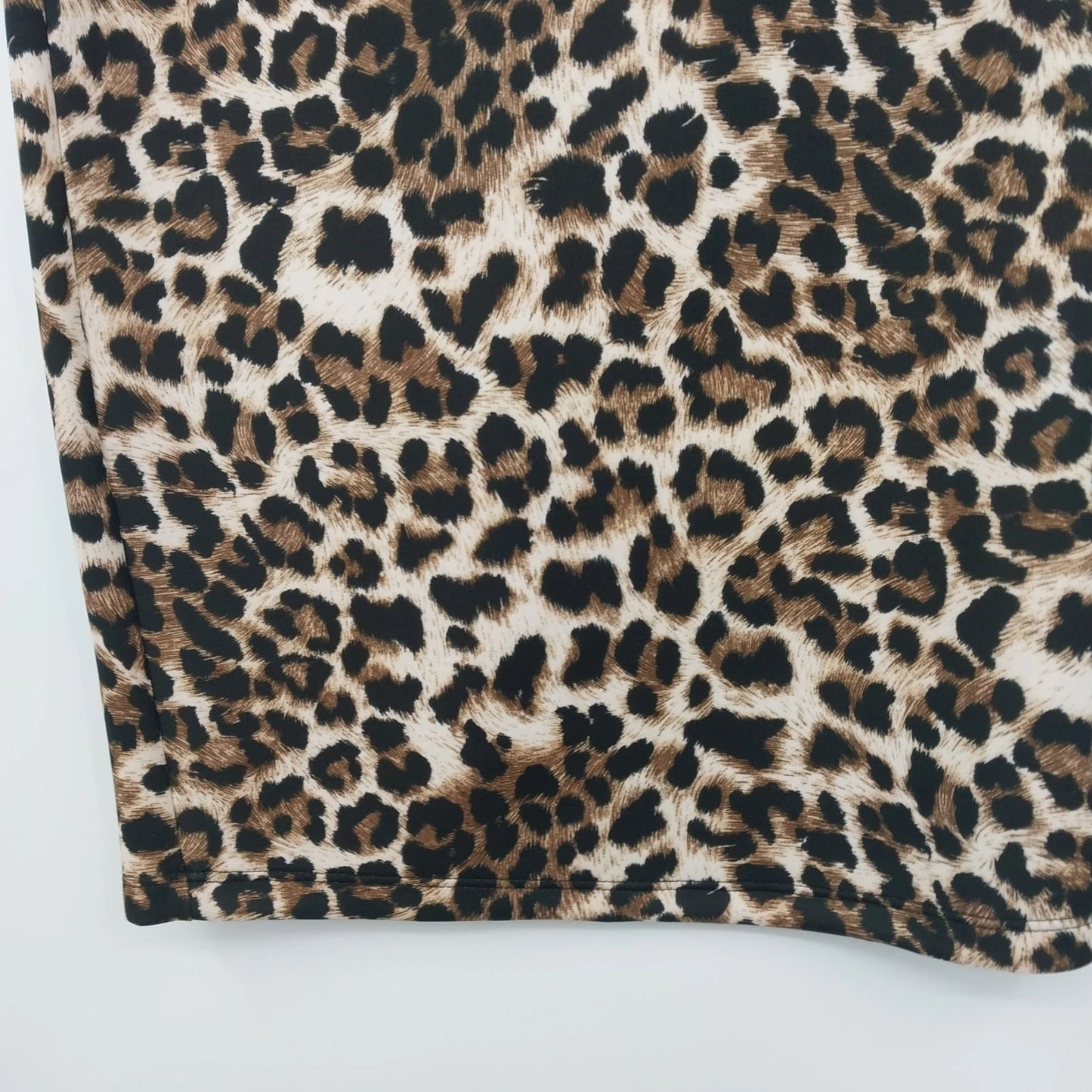 La Scala Leopard Print Pencil Skirt Womens Large High Waist Midi