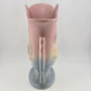 Hull Art Pottery Magnolia Vase 8.5" Pink Blue Matte Winged Handles 1946 USA