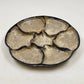 Studio Art Pottery Oyster Artichoke Plate Stoneware Serving OOAK Country