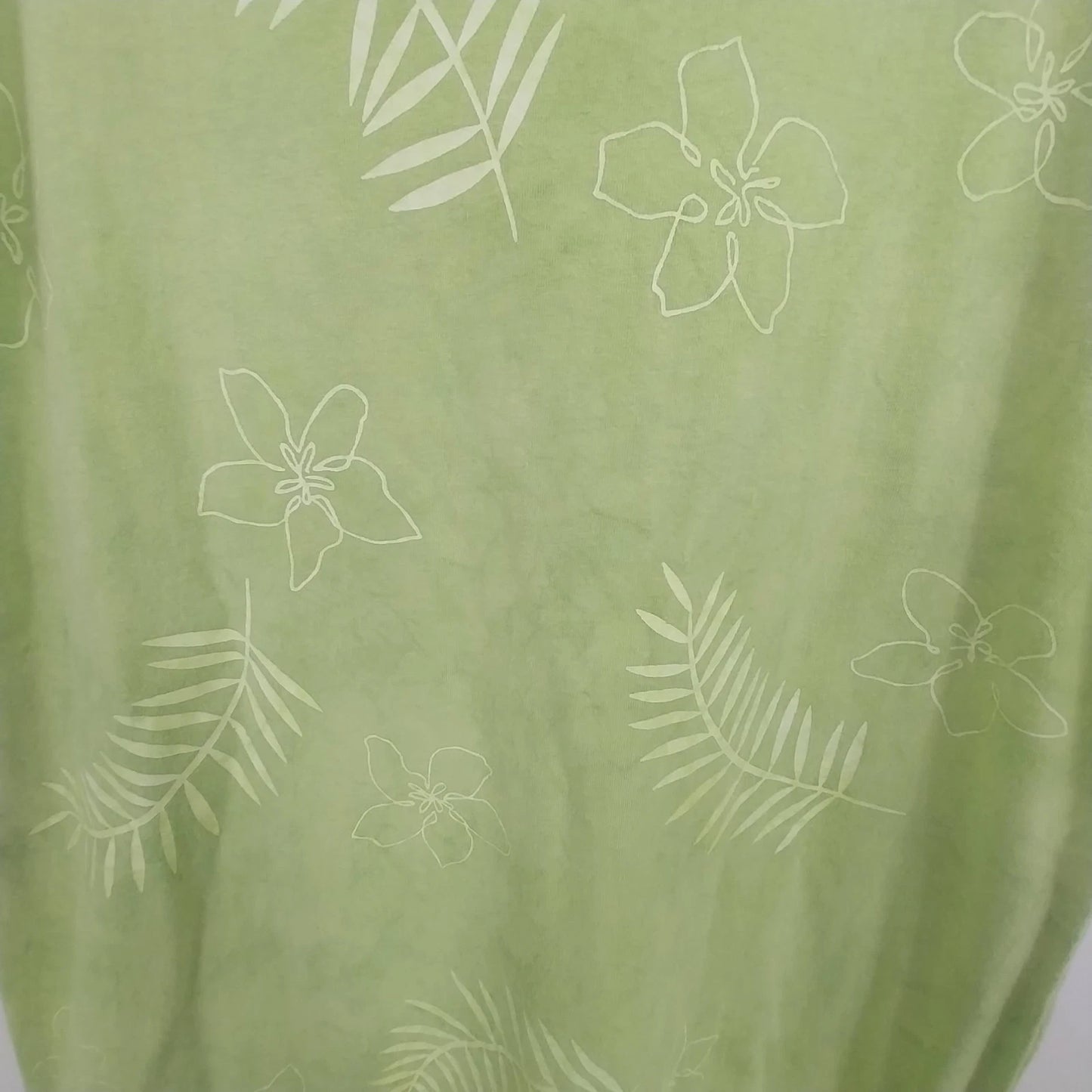 M Mac Shift Dress Lime Green Palm Leaf Floral Print Medium Short Sleeve