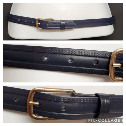 Woman's Size 6 Navy Blue Solid Pattern With Gold Plated Buckle 32"