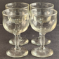 4 Pedestal Wine Cocktail Glass Stemware Clear Self Footed Unbranded 1970s 1980s