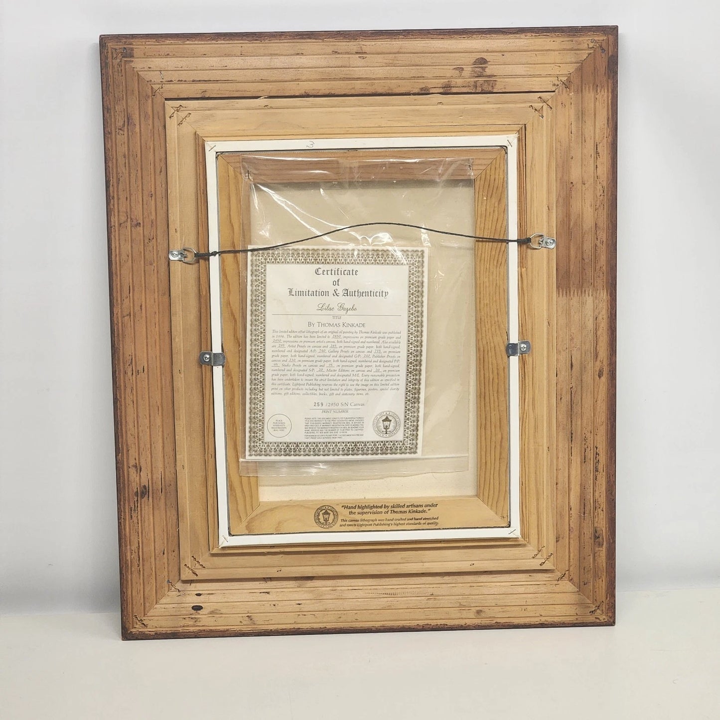 Thomas Kinkade Lilac Gazebo Limited Edit Canvas 12x16 Hand Highlighted 259/2950