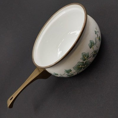 Corelle Coordinates Sauce Pan Lincoware Ivy Style Pattern Enamel Gold Handle