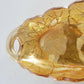 Carnival Glass Relish Dish Oval Flower Daisy Marigold Iridescent Gold 9½" × 4¾"