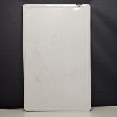 Enamel Tabletop Counter Vintage Rustic White Black Edges Wood Frame 38" As-Is