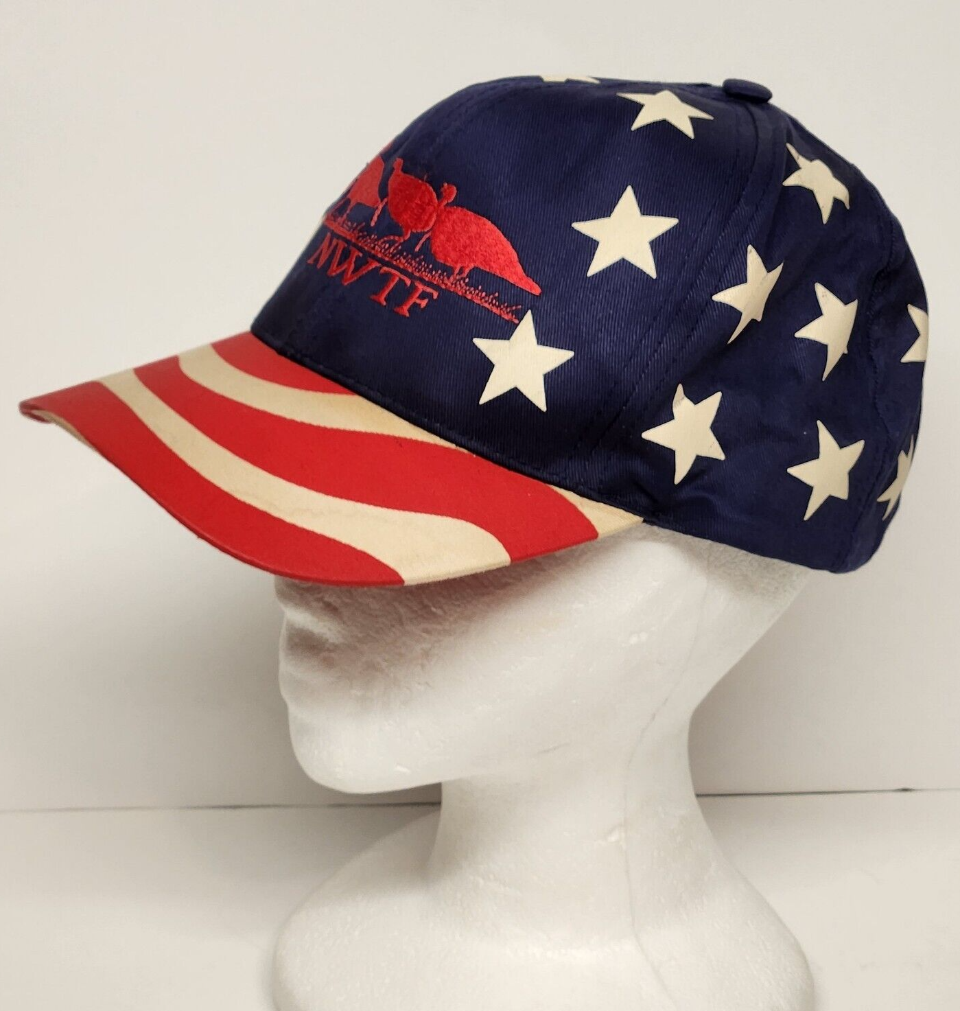 NWTF Red White and Blue Hunting Hat Snapback Adjustment American Flag and Stars