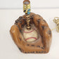 Chalk Table Lamp Brown Glove with Baseball 12" Vintage Sports 1970's No Shade