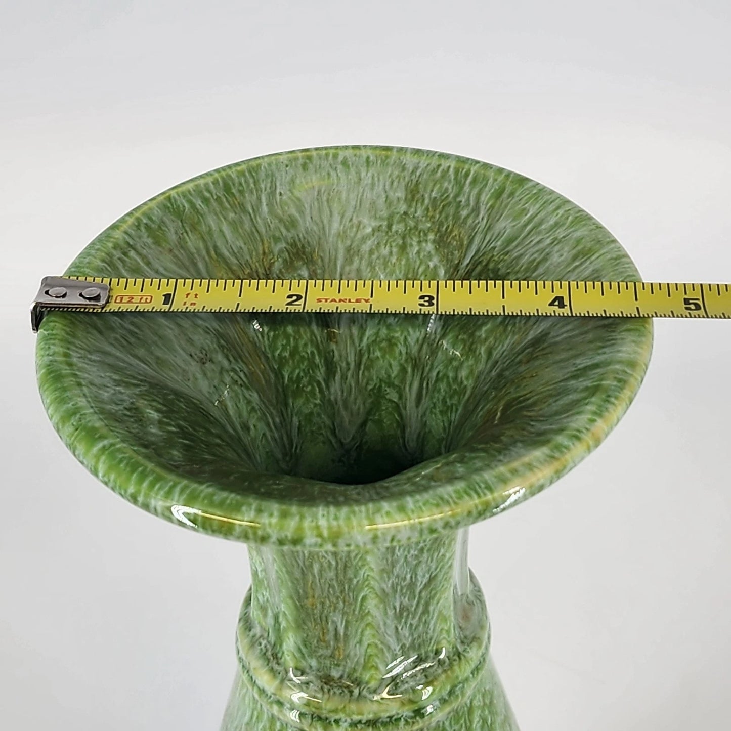 Vintage Royal Haeger Green Drip Glaze Cylinder Vase 12 Inch MCM