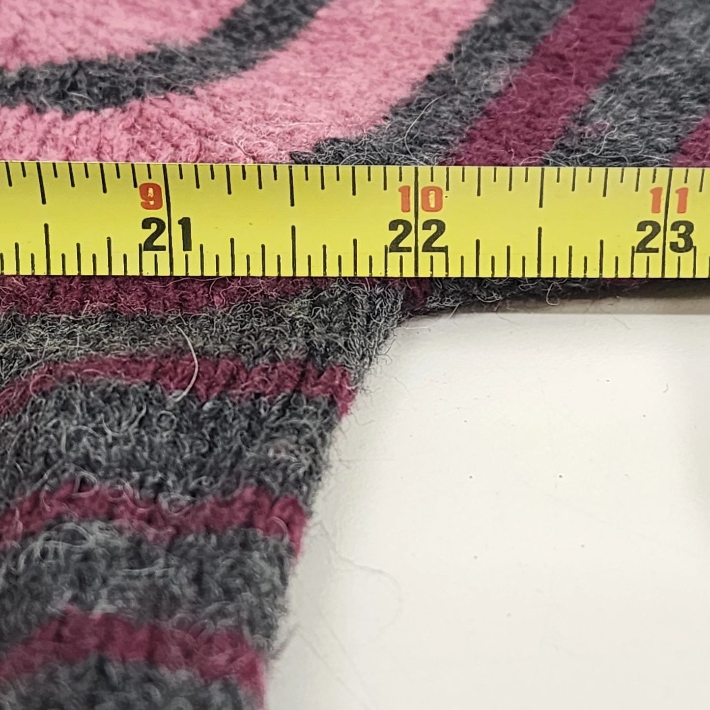 Fashion Bug Women's Sweater Pink M Striped Medium Ramie Wool Blend Soft China