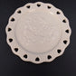 Longaberger Sweetest Heart Candle Plate White Pottery Heart Cutout Floral 6"