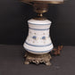 Quoizel Abigail Adams Blue Floral Milk Glass 3 Way Gone With The Wind Lamp Vtg