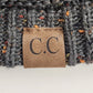 C C Cozy Confetti Beanie Dark Grey Knit Winter Hat Multi-Color Fleck One Size