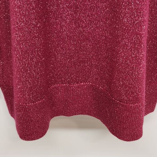 APT 9 Women's XL Glitter Knit Top Sparkly Magenta Long Sleeves Acrylic Sweater