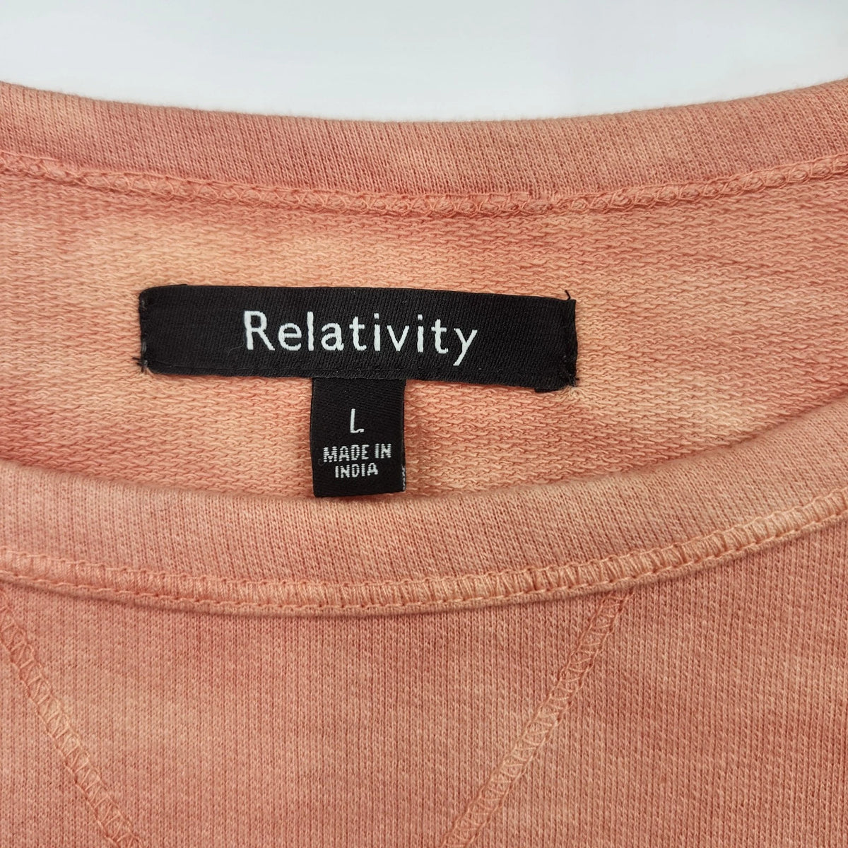 Relativity Women's Large Orange Cream Tie Dye Sweatshirt Tunic Long Sleeve India