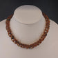 Amber Brown Faceted Bead Sequin Necklace Twisted Multi Strand Statement Vintage