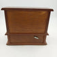 Wooden Musical Jewelry Box Jay Imports Angled Top Gold Diamond Blue Velvet 8"