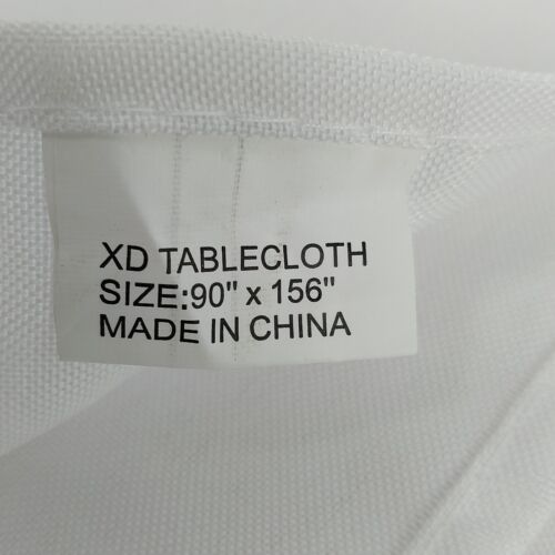 90 x 156 White Tablecloth Banquet Wedding Table Cover Polyester Washable