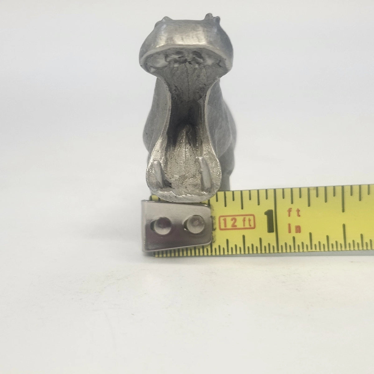 Rawcliffe Pewter Hippopotamus Figurine 2.5" Animal Collectible 1977 Vintage