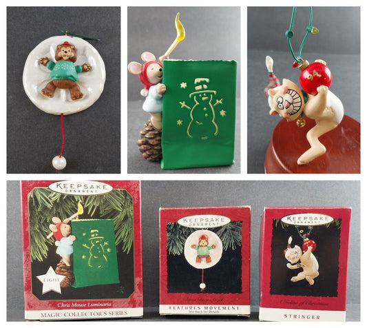 3 Hallmark Keepsake Christmas Ornaments Various Special Action Figures 1990's