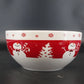 Trisa Snowman Christmas Tree Red White Stoneware Cereal Soup Bowl 6" China