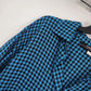 Canvasbacks Lutton & Horsfield Women's Small Blue Black Check Rayon Blouse