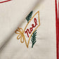 Set of 6 White Christmas Napkins 16" Red Hem Embroidered Holiday Designs