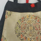 Asian Style Silk Brocade Tote Bag Black Gold Chinese Embroidered Shoulder Purse