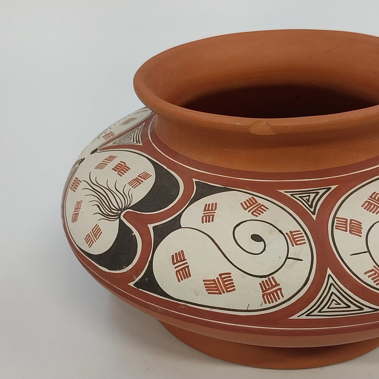 Quíbor Lara Venezuela Terracotta Vase Geometric Aruba 6.75" Vintage Chipped