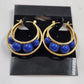 Catherines Earrings Lot 4 Pair Gold Tone Blue Black Beaded Dangle Vintage