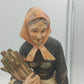 ARDCO Hunter Man & Wood Gatherer Woman Figurines Pair w Dogs 15" Japan Vintage