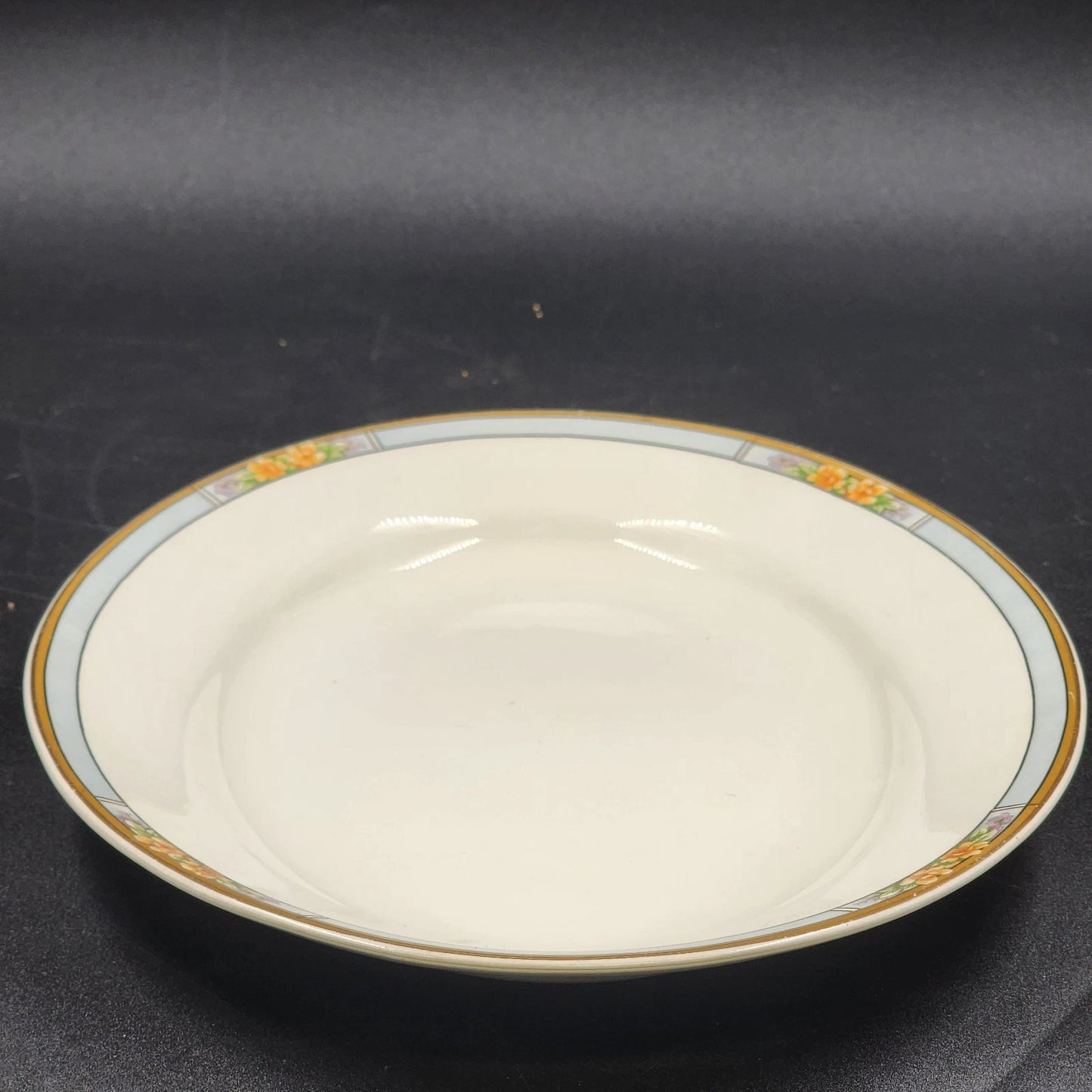 Nebraska Blue Oval Serving Platter 12" England Blue Rim Flower Accent J&G Meakin