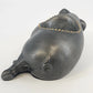 Pewter Sleeping Pig Oil Lamp Base Petites Choses Morton’s Steakhouse 7" USA Vtg