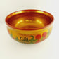 Strawberry Khokhloma Serving Bowl Wooden Gold Hand Painted Black Base Russian 8"