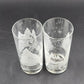 2 Avon Winter Scene Horse & Sleigh Drinking Glasses 2.8"d x 6.25"h Vintage 1995