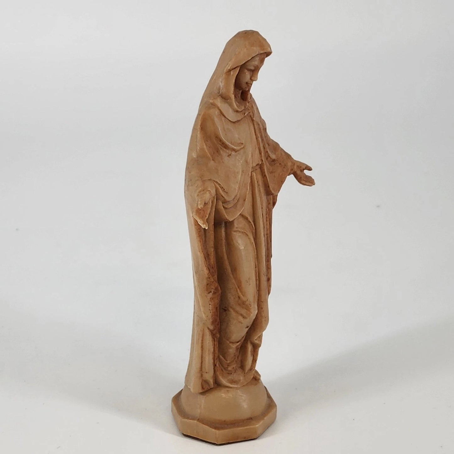 Blessed Virgin Mary Statue 1960s Molded Plastic 6" Religious Devotional Figurine