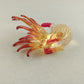 Rooster Miniature Glass Figurine Blown Fused Art Clear Red Yellow Orange