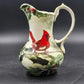 Hautman Brothers Porcelain Pitcher 10" Cardinal in Holly Winter Vintage LG Decor
