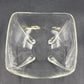 Anchor Hocking Square Clear Glass Swedish Soap Dish Candy Bowl Teardrop Footed