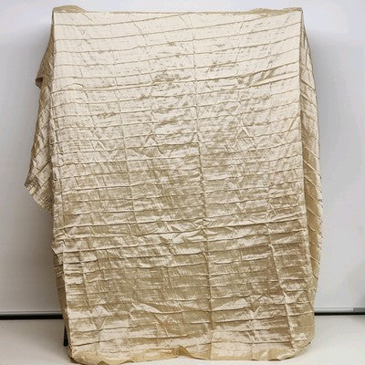 Smooth Beige Pintucked Shower Curtain w 12 Button Hole 70"x72" Polyester Blend