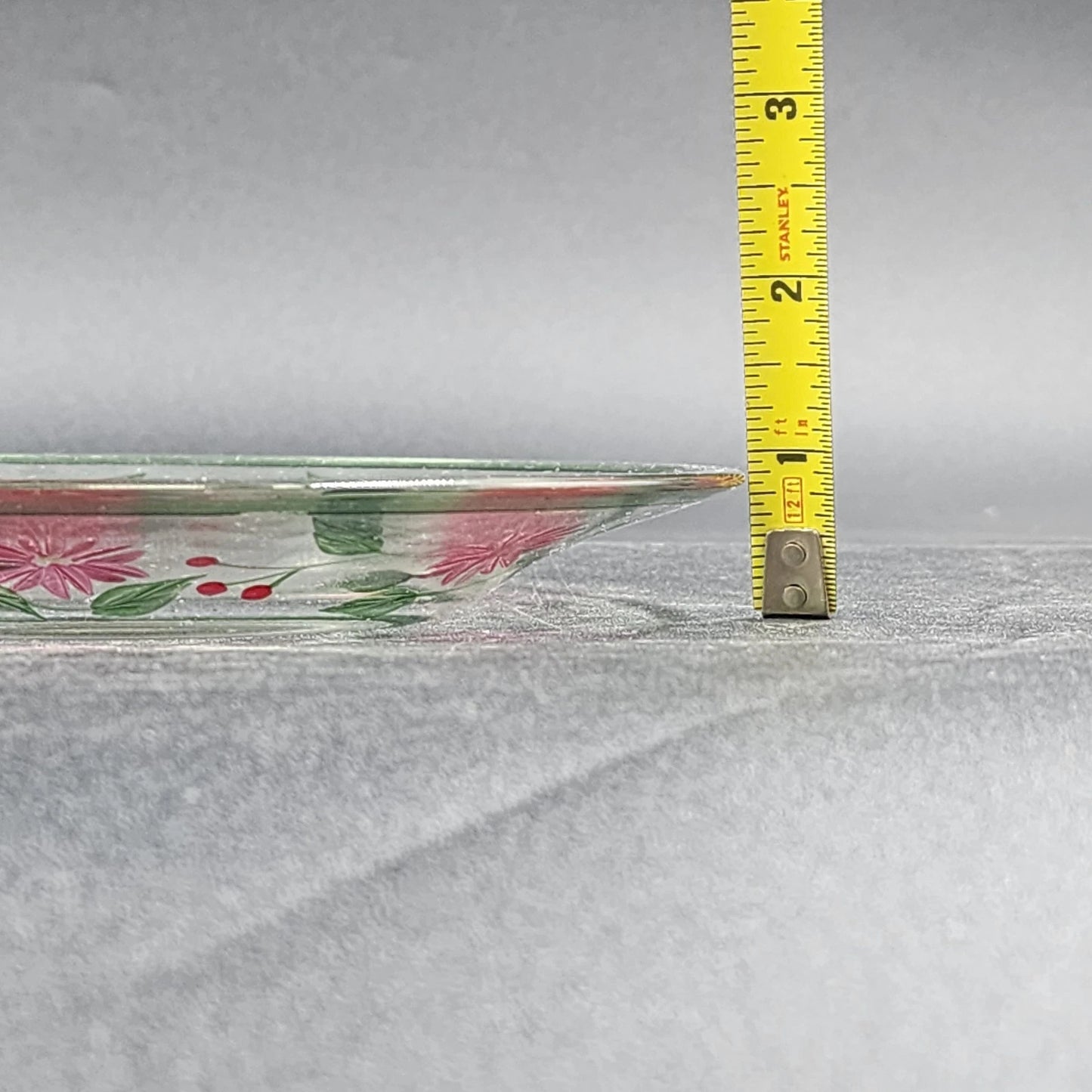 Yankee Candle Shade & Underplate Large Jar Crackle Glass Pink Flower Green Vines