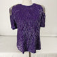 Lawrence Lazar Top Sequined Size XL Purple Silver Tasseled Shoulder Pads