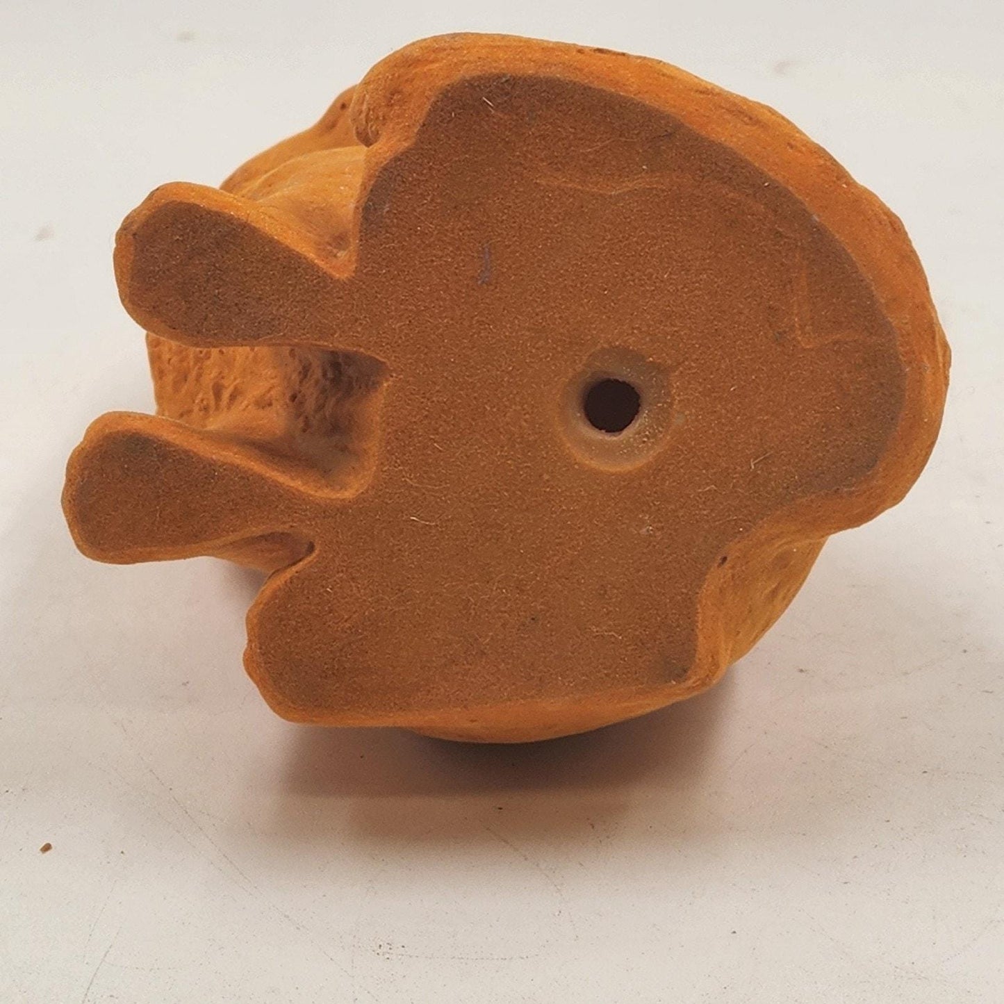 Flocked Orange Cat Figurine 7.25 Inch Fuzzy Ceramic Kitty 1960s 70s