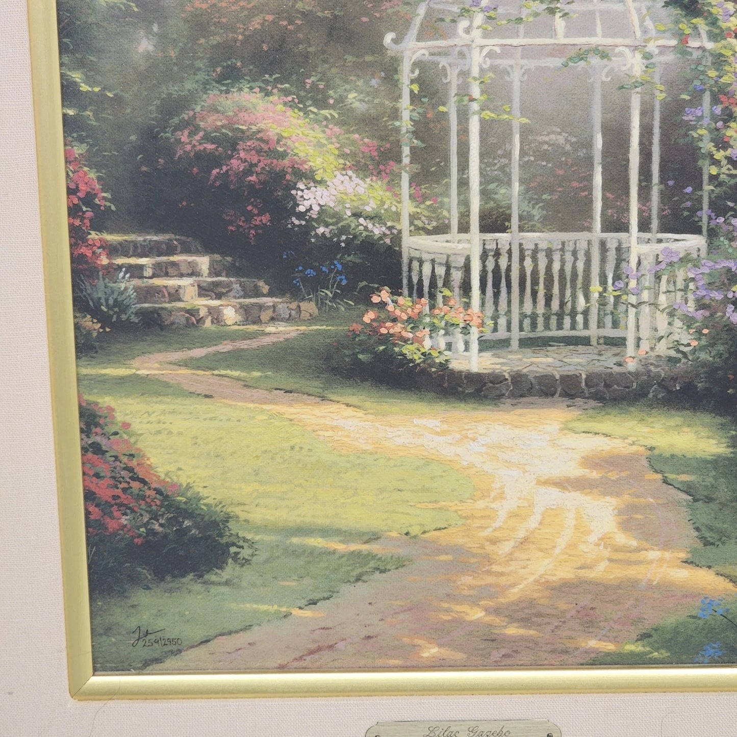 Thomas Kinkade Lilac Gazebo Limited Edit Canvas 12x16 Hand Highlighted 259/2950
