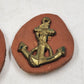 2 Handmade Brass Leather Pins Art Craft Scout Project Seahorse & Anchor 2" Vtg