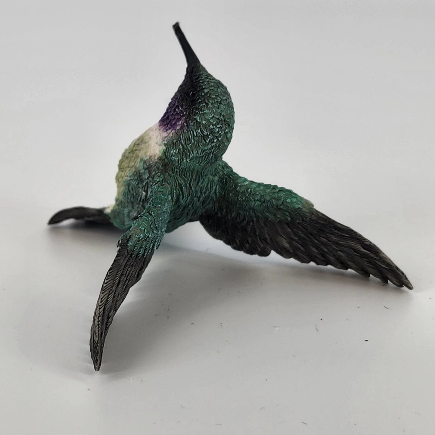 Ruby-Throated Hummingbird Figurine Hand-Painted Male Hovering 3.5" No Stand