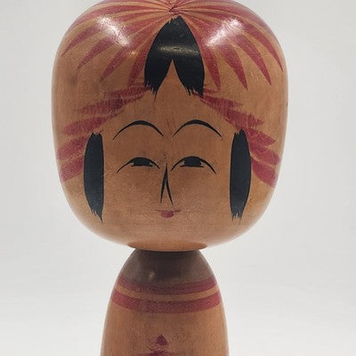 Traditional Japanese Kokeshi Doll 11" Hand Painted by Kashiku Konno VTG Wood